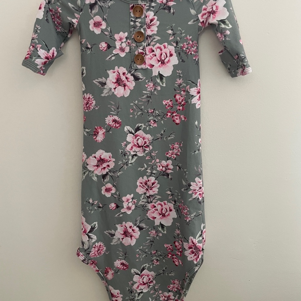 Floral Kids Pajamas - Green and Pink